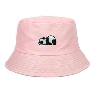 Cappello Alla Pescatora In Cotone Ricamato Design Panda Sposa Protezione Solare All'aperto Moda Casual Cappello Da Sole Per Donne E Uomini