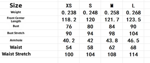 Size chart showing XS to L measurements for the plaid off-shoulder long waist dress