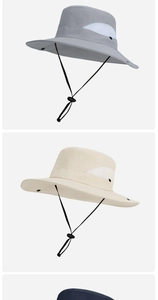 Detail view of breathable mesh and adjustable chin strap on multi-color sun hats