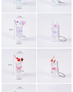 Dimensions détaillées du porte-clés mini sundae glacé avec des garnitures colorées