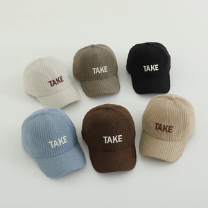 Casquettes de baseball en velours côtelé pour enfants avec broderie TAKE