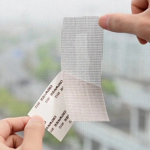 Self-adhesive window screen repair tape with fiberglass mesh for home screen hole fix