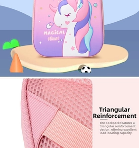 Detail showing the reinforced triangular stitching for durable kids' backpack straps