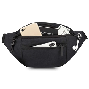 Wasserdichte Nylon Gürteltasche Mit Kopfhörerloch Mehreren Taschen Verstellbarem Gurt Für Outdoor Sport Laufen Wandern Reisen Unisex