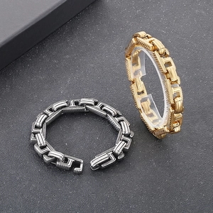 Men Heavy Industrial Chain Bracelet Stainless Steel Retro Punk Gothic Link Hand Jewelry