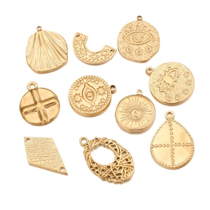 Assorted gold irregular stainless steel pendants for DIY necklace and earring jewelry making