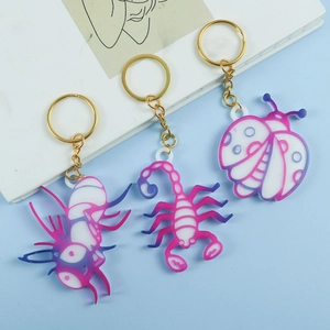 Lot de moules en résine pour animaux terrestres avec porte-clés scorpion et scarabée