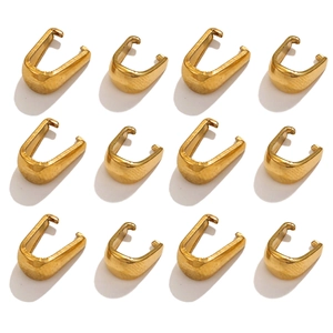 Set of 12 gold plated stainless steel pinch bails for DIY jewelry pendant making
