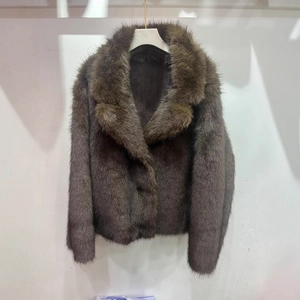 Veste Réversible En Fausse Fourrure Femme Daim Synthétique Col À Revers Manches Longues Manteau Court Mode Française