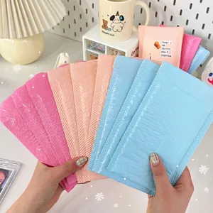 Thickened bubble padded envelopes in pink, blue and orange colors for safe packaging