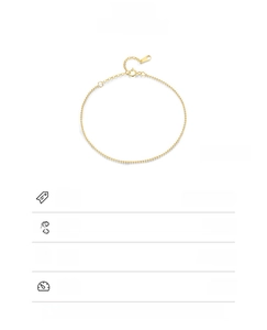 Détail macro du bracelet en argent S925 à billes dorées avec spécifications de taille