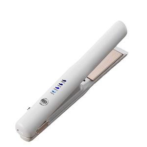 Portable wireless hair straightener with 4 temperature settings and rose gold plates