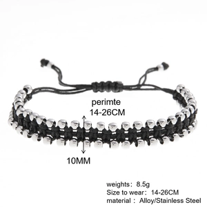 Vue détaillée du bracelet tressé montrant la largeur 10mm et la taille ajustable
