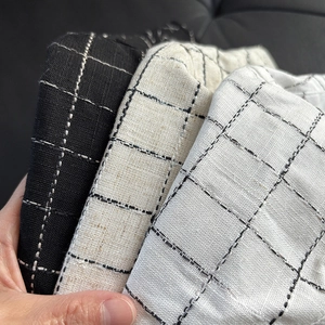 Linen blend plaid bucket hats for men and women in black, beige and white color options