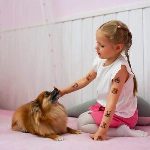 Waterproof cartoon animal temporary tattoos for kids with colorful tiger and fox designs
