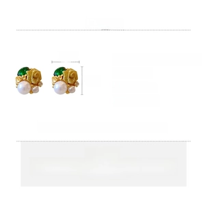 Spécifications de taille pour boucles d'oreilles rose et perle en alliage et strass