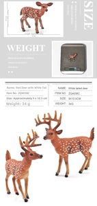 Detailed white-tailed deer animal models showing realistic fur texture and exact sizes