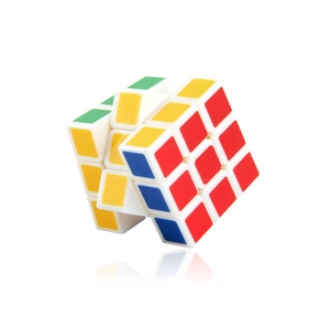 3x3x3 speed cube with white frame and vibrant colors for kids educational logic training