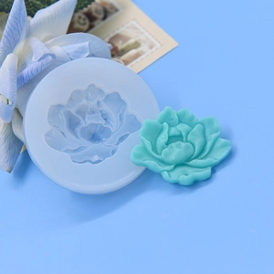 Camellia flower silicone mold for DIY cake baking and candle making with realistic petals