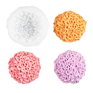Marigold flower silicone mold for aromatherapy candles and floral craft ornaments