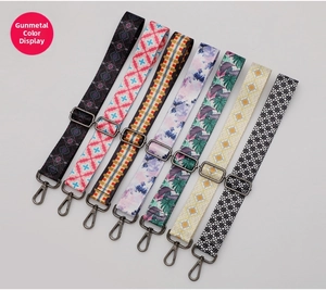 Adjustable crossbody bag straps with gunmetal hardware in various bohemian patterns