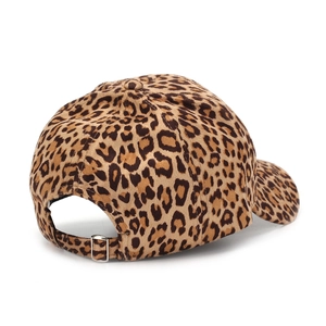 Classic leopard print baseball cap for women with adjustable silver metal buckle back