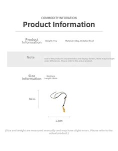 Spécifications détaillées de la taille pour le collier perle cosse de pois de 88cm