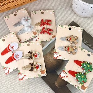 Weihnachts-Haarspangen-Set mit Rentier-, Weihnachtsmann- und Baummotiven für Mädchen