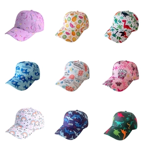 Kids Baseball Cap Polyester Cartoon Dinosaur Shark Fruit Animal Print Adjustable Sun Hat For Boys Girls Toddler Outdoor