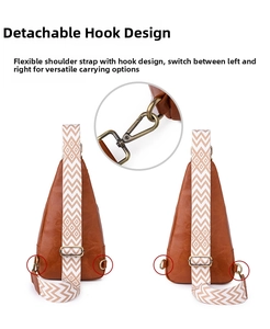 Detail der Vintage-Leder-Gürteltasche mit abnehmbaren Kupferhaken für beidseitiges Tragen