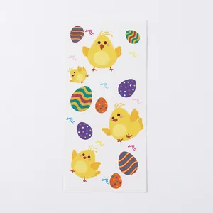 Easter cellophane bags with colorful cartoon chick, eggs and rabbits for treats and candy
