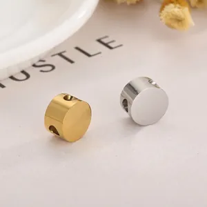 Stainless Steel Double Hole Spacer Beads Polished Cylindrical DIY Jewelry Making Bracelet Necklace Findings