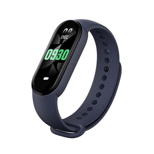 M8 Smart Bracelet with heart rate monitor and digital watch face in dark blue finish