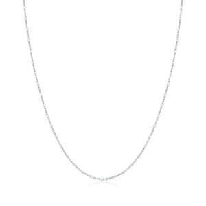 Minimalist S925 sterling silver chain necklace with small square beads on white background