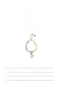 Macro shot of 18K gold plated clasp and natural freshwater baroque pearls bracelet detail
