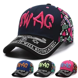 Baseball Cap Cotton 3D Letter Embroidery Colorful Patchwork Streetwear Hip Hop Adjustable Sun Hat For Men Women