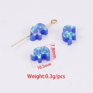 Blue opal elephant beads 10.5x7.8mm for jewelry making with size and weight info