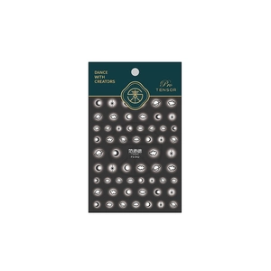 FANSIDE FS-042 celestial nail art stickers featuring moon and star patterns with adhesive back