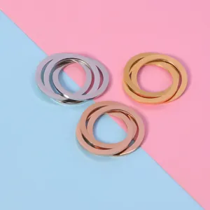 Geometric Interlocking Three Rings Pendant 304 Stainless Steel Mirror Polished Minimalist DIY Jewelry Making Accessory