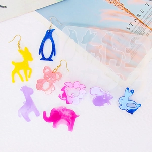 DIY silicone animal mold for making colorful resin earrings like deer and koala pendants