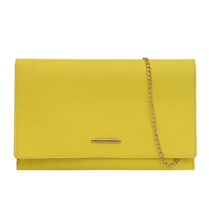 Luminous geometric rhombic envelope crossbody bag in yellow with gold chain strap