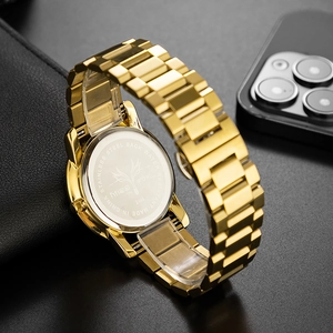 Close-up of stainless steel back engraved with water resistant mark and model number