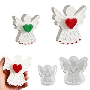 Engel Herz Flügel Silikonform DIY Handwerk Harzguss Gips Ornament Kuchendekoration Hitzebeständige Backform