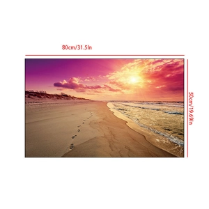 Macro detail of sunset beach printed absorbent mat with 80cm by 50cm dimensions