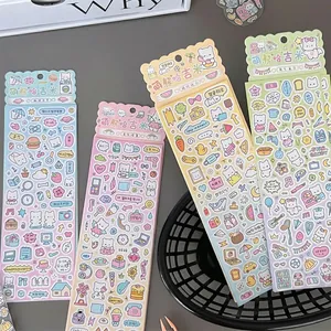 Cartoon Bear Stickers Waterproof PVC DIY Scrapbooking Goo Card Decorative Journaling Decals Kawaii Ins Style For Kids