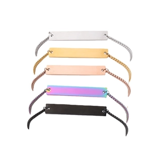 Minimalist stainless steel bar bracelets in silver, gold, rose gold, rainbow, and black