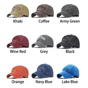 Washed cotton baseball cap with New York embroidery in nine vintage colors