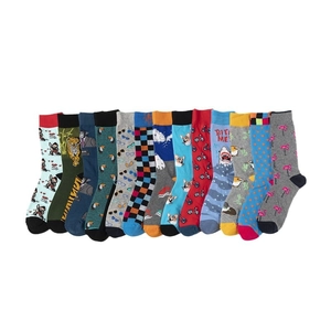 Collection de 13 paires de chaussettes en coton à motifs animaux pour hommes et femmes