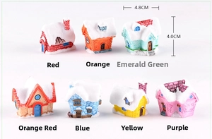 Miniature resin snow houses in 7 colors for Christmas DIY micro landscape decoration