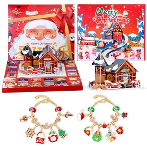 Calendrier de l'Avent de Noël avec 24 bracelets DIY et kit de bricolage maison en papier